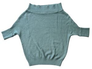 TCEC Off The Shoulder Pearl Green Dolman Short Sleeve Sweater Large